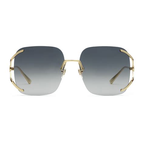 gucci sunglasses women metal|gucci square metal sunglasses.